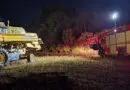 Colheitadeira é destruída por incêndio no interior de Santa Bárbara do Sul