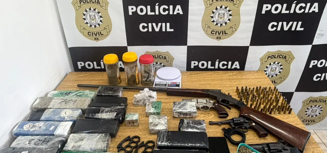 Polícia Civil prende homem por tráfico de drogas e posse de armas em Palmeira das Missões