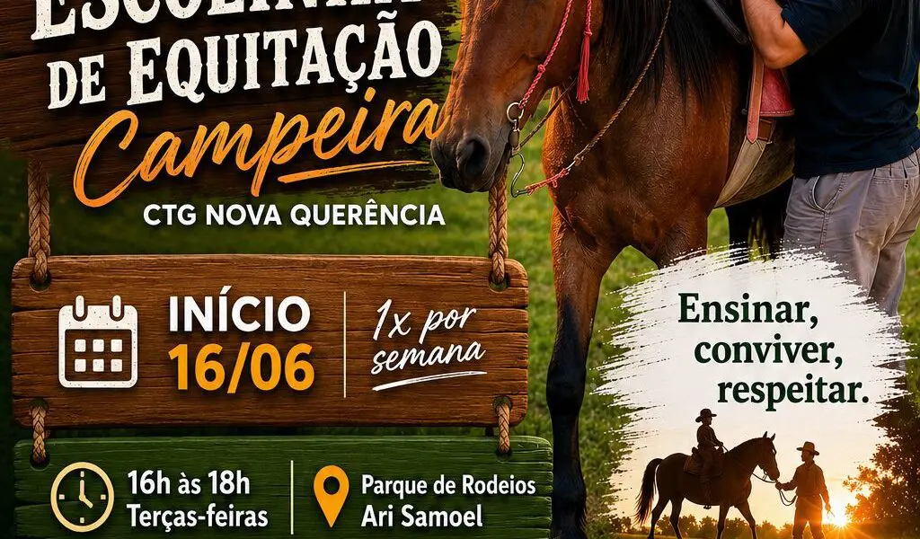 CTG Nova Querência de Panambi promove Escolinha de Equitação Campeira