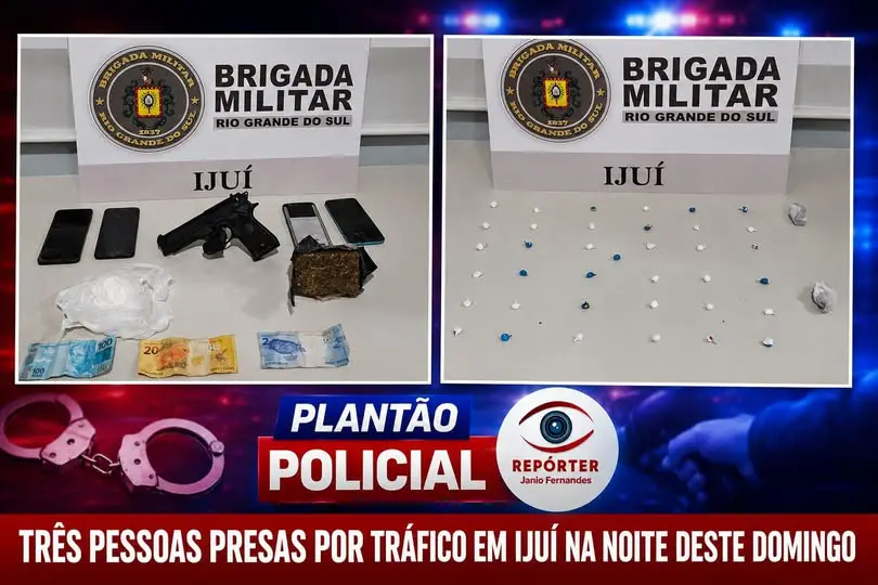 Três presos por tráfico em Ijuí