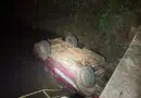 Panambi : Veículo cai de pontilhão e condutor abandona o local