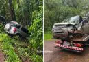 Veículo sai da pista e colide contra árvores na BR-158
