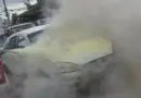 Incêndio em veículo é registrado na Rua Sete de Setembro, centro da cidade de Panambi