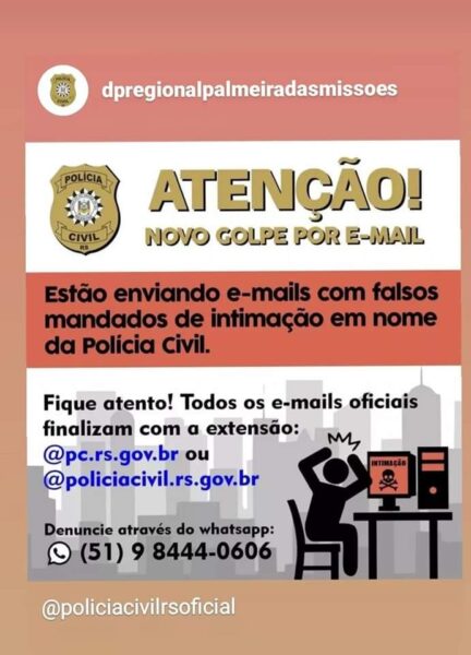 Polícia Civil de Panambi alerta para falsos mandados de intimação por e ...