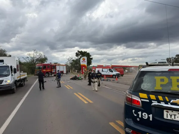 PRF atende acidente com morte na BR 158 em Cruz Alta